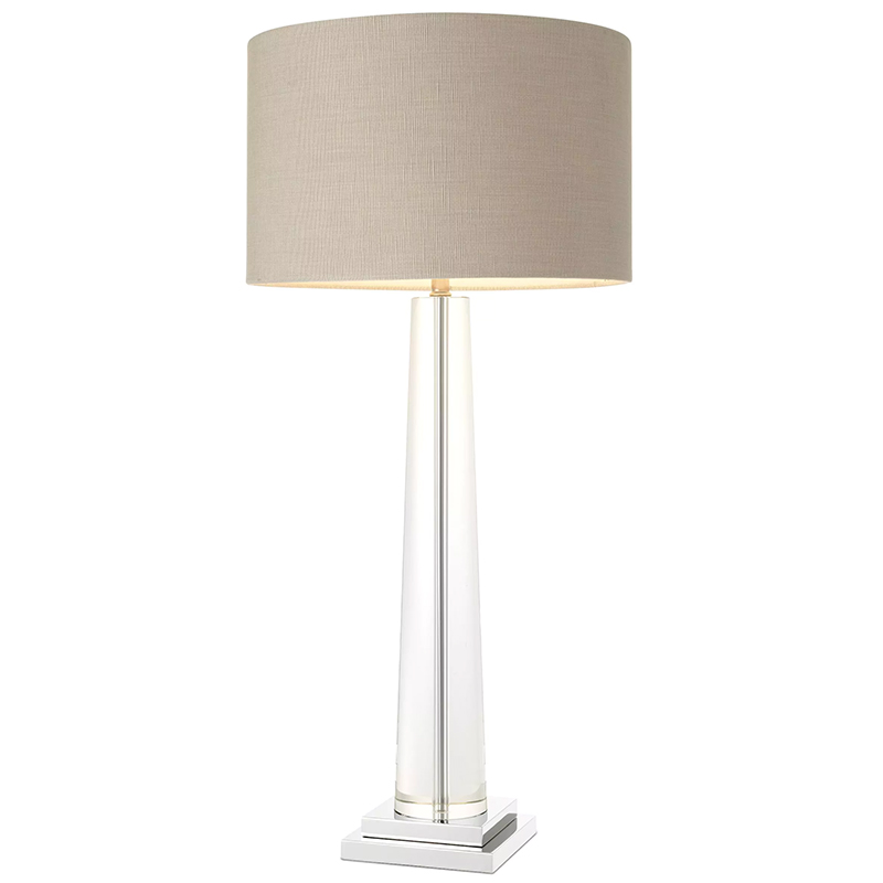 Настольная лампа Eichholtz Table Lamp Oasis Прозрачное Стекло Бежево-серый Никель в Санкт-петербурге | Loft Concept 