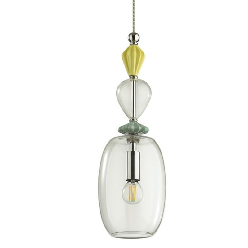 Подвесной светильник Iris Glas hanging lamp candy B chrome Прозрачное Стекло Прозрачный желтый Голубой Хром Прозрачный зеленый в Санкт-петербурге | Loft Concept 