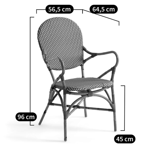 Кресло плетеное из ротанга Ronald Black White Rattan Chair в Санкт-петербурге