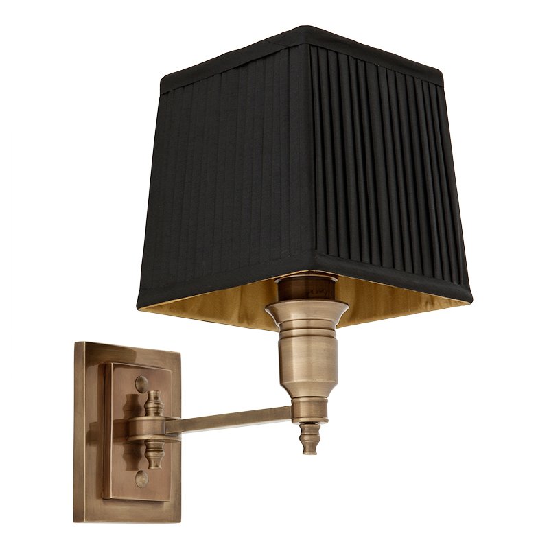 Бра Wall Lamp Lexington Single Brass+Black Латунь Античная полированная Черный в Санкт-петербурге | Loft Concept 