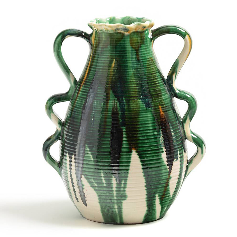 Ваза Faience Vase II Белый Зеленый Желтый Синий в Санкт-петербурге | Loft Concept 