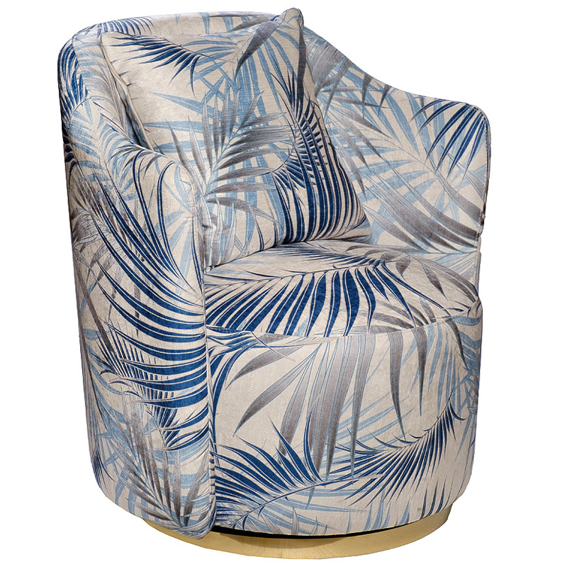 Кресло Foliage Grey Armchair Серый Бежево-серый Синий Голубой Золотой в Санкт-петербурге | Loft Concept 