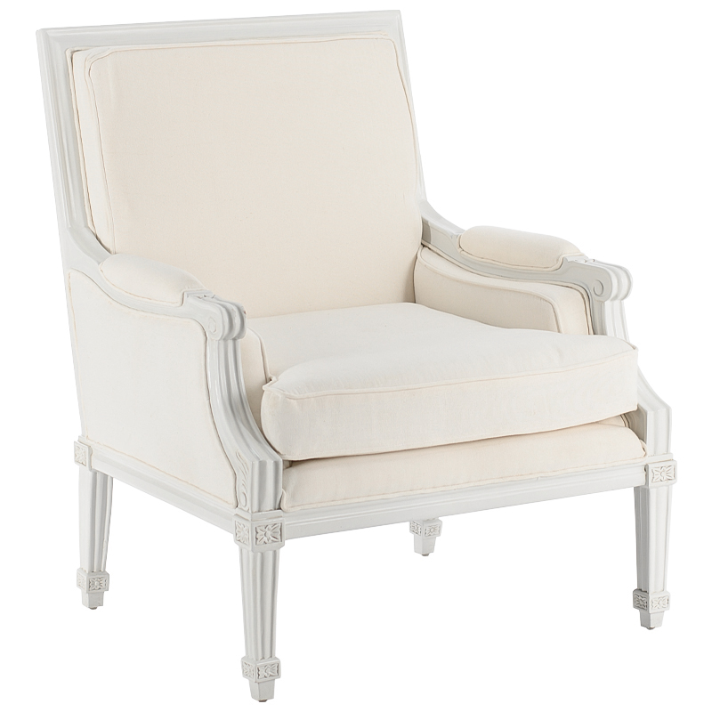 Кресло French Provence Armchair Ferrand ivory Белый ivory ( слоновая кость ) в Санкт-петербурге | Loft Concept 