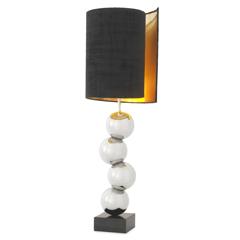 Настольная лампа Eichholtz Table Lamp Aerion Nickel Черный Никель Черный Мрамор Nero в Санкт-петербурге | Loft Concept 