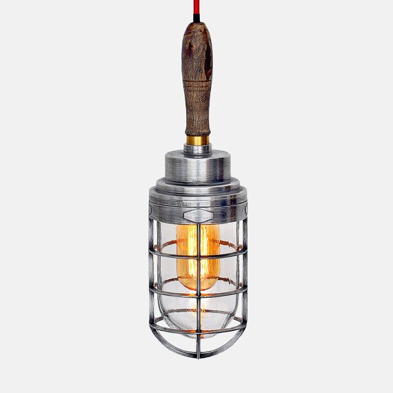 Ручной светильник Steampunk Cage Glass Edison Hanging Lamp  в Санкт-петербурге | Loft Concept 