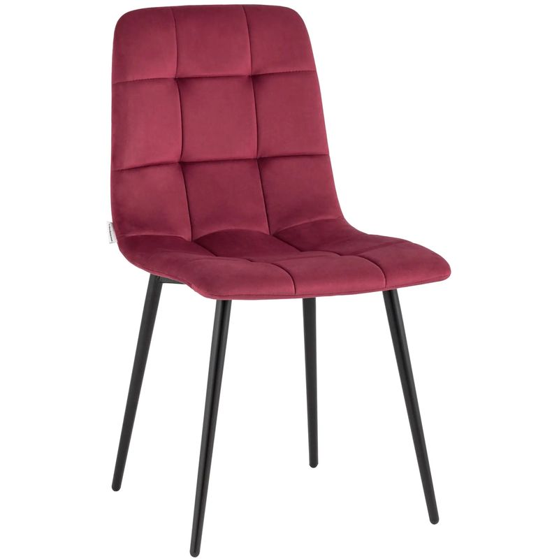 Стул NANCY Chair Малиновый Велюр Малиновый (Crimson) Черный в Санкт-петербурге | Loft Concept 