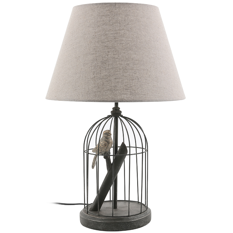 Настольная лампа Oiseau dans une cage Lampe de table Бежево-серый Серый в Санкт-петербурге | Loft Concept 