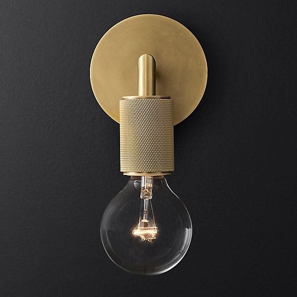 Бра RH Utilitaire Single Sconce Brass Латунь в Санкт-петербурге | Loft Concept 