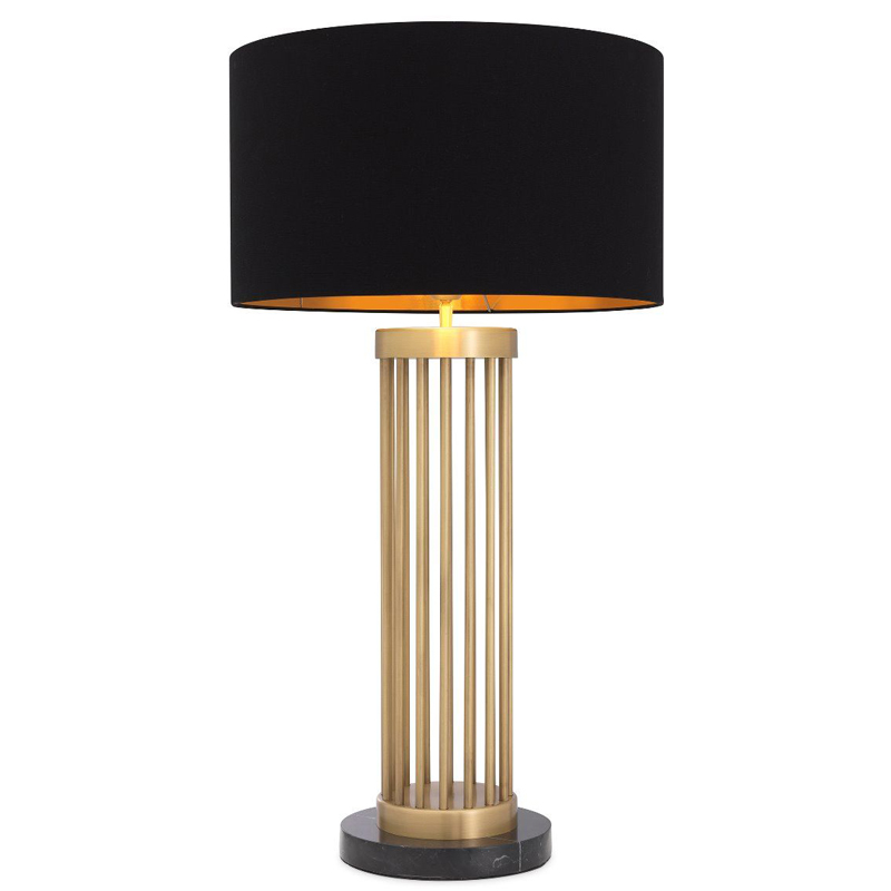 Настольная лампа Eichholtz Table Lamp Condo Черный Латунь Античная полированная Черный Мрамор Nero в Санкт-петербурге | Loft Concept 