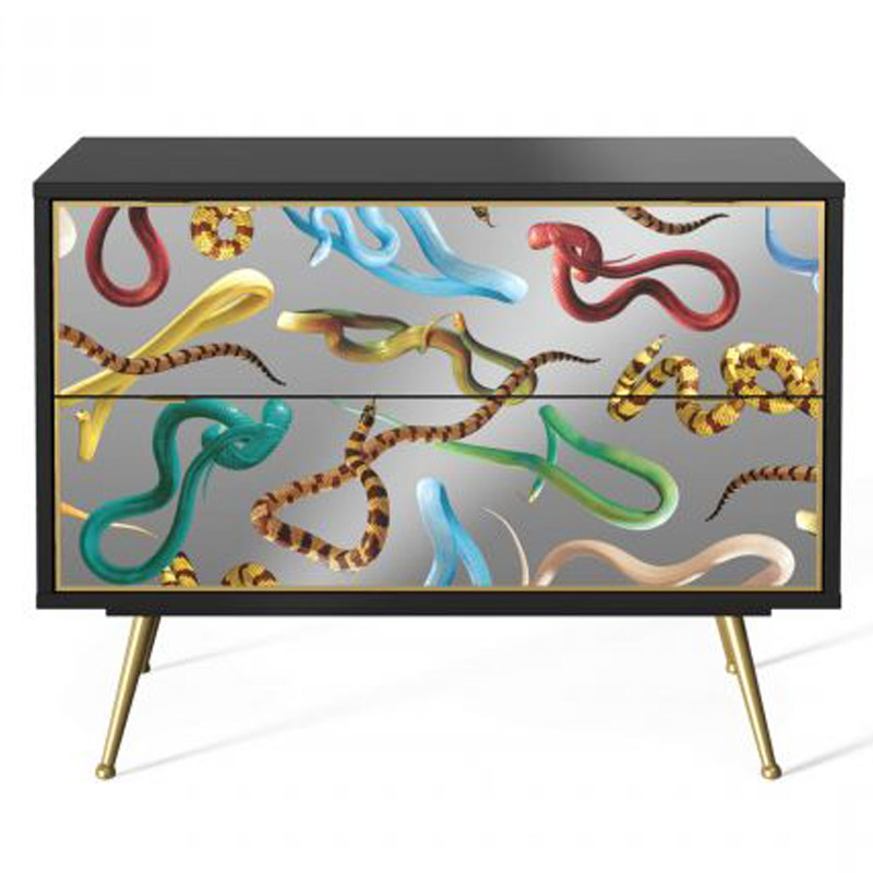 Комод Seletti Chest of Two Drawers Snakes Мульти Черный Золотой Шампань в Санкт-петербурге | Loft Concept 