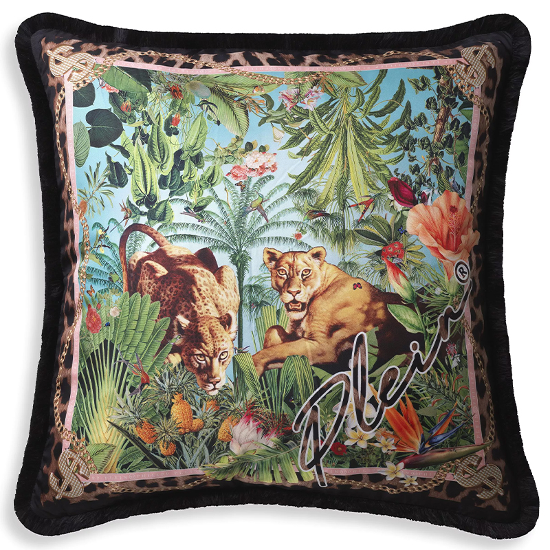 Подушка Philipp Plein Cushion Silk Exotic 70 x 70 Мульти в Санкт-петербурге | Loft Concept 