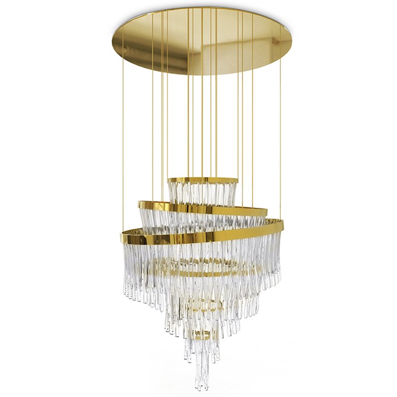 Люстра Luxxu Babel Chandelier Глянцевое золото Прозрачное Стекло в Санкт-петербурге | Loft Concept 