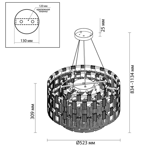 Люстра Ribbed Elements Pendant Round 52 в Санкт-петербурге