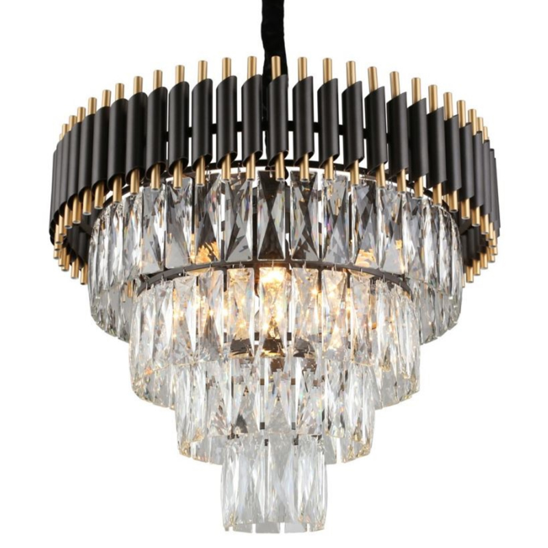 Empire Black Chandelier Crystal D 54 Черный Прозрачное Стекло Золотой в Санкт-петербурге | Loft Concept 