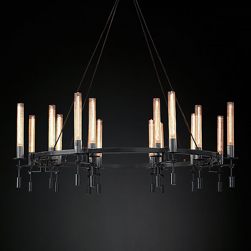 Люстра Restoration Hardware Fontanelle Chandelier black Черный Прозрачный в Санкт-петербурге | Loft Concept 