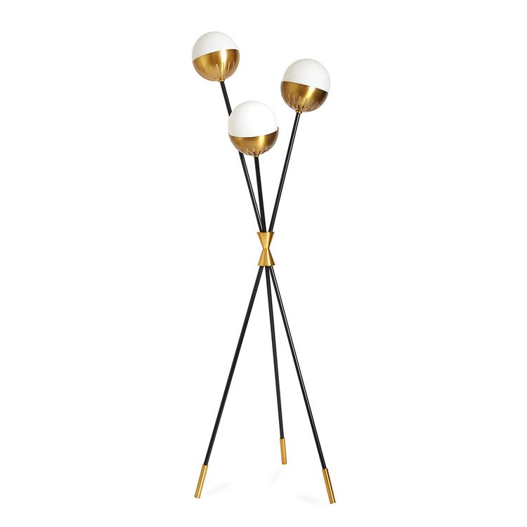 Торшер Caracas Tripod Floor Lamp Черный Белый Латунь в Санкт-петербурге | Loft Concept 