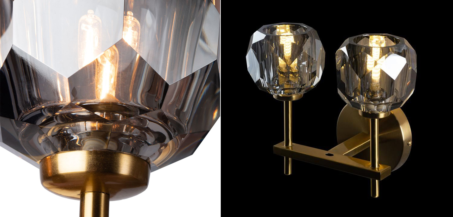 Бра RH Boule de Cristal Double Sconce smoky - фото