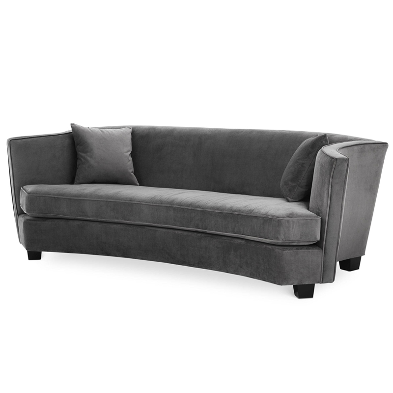 Диван Eichholtz Sofa Jiulietta Grey 3 Серый Черный в Санкт-петербурге | Loft Concept 