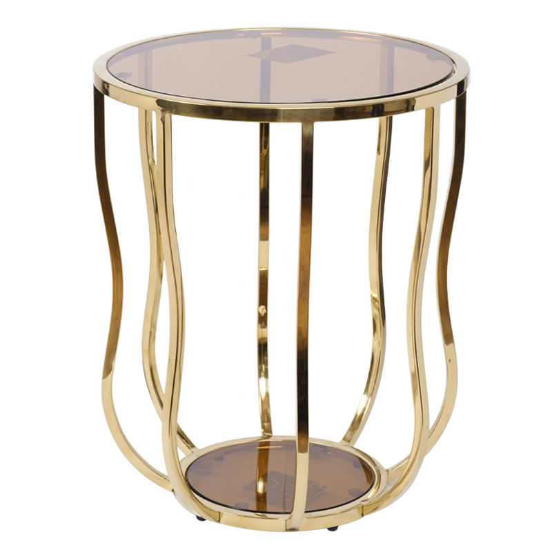 Приставной стол Fedric Side Table gold Глянцевое золото в Санкт-петербурге | Loft Concept 