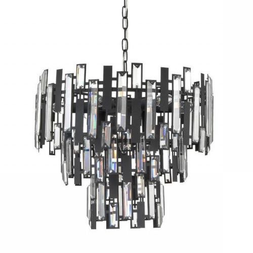 Люстра Darkness Chandelier three cascades Черный Прозрачный в Санкт-петербурге | Loft Concept 