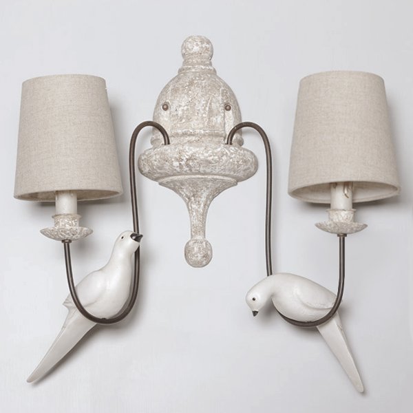 Бра Norman Bird Wall Lamp double ivory ( слоновая кость ) в Санкт-петербурге | Loft Concept 