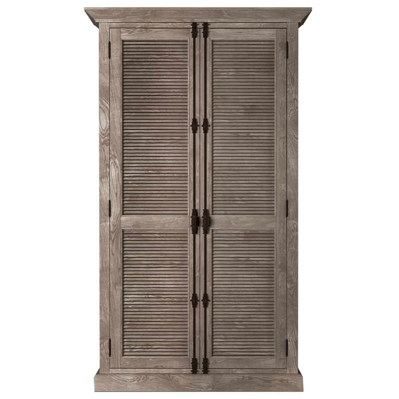 RH Shutter Double-Door Cabinet Шкаф с реечными дверями дуб  в Санкт-петербурге | Loft Concept 