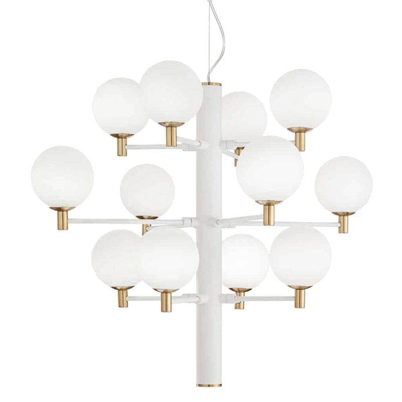 Люстра Italian Globe Abstraction Light White 12 Белый Золотой в Санкт-петербурге | Loft Concept 