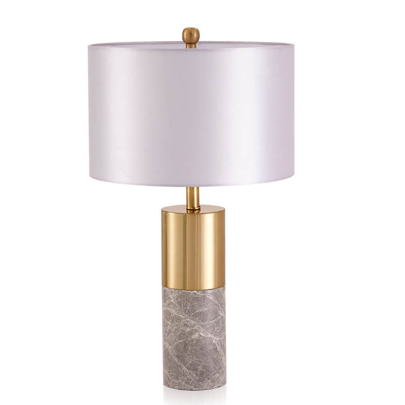 Настольная лампа ZOEY TABLE LAMP Gray base White shade Золотой Белый Серый в Санкт-петербурге | Loft Concept 