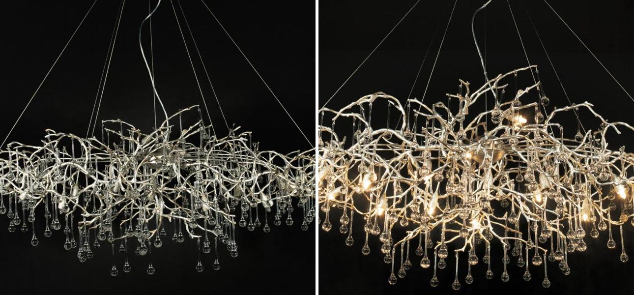 Люстра Crystal Drops bright Silver - фото №2