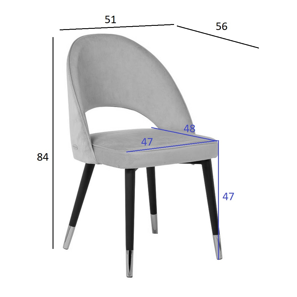 Стул велюровый серо-бежевый Schelde Gray Beige в Санкт-петербурге