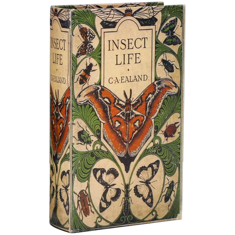 Шкатулка-книга с сейфом Insect Life Book Box Зеленый Бежевый Мульти в Санкт-петербурге | Loft Concept 