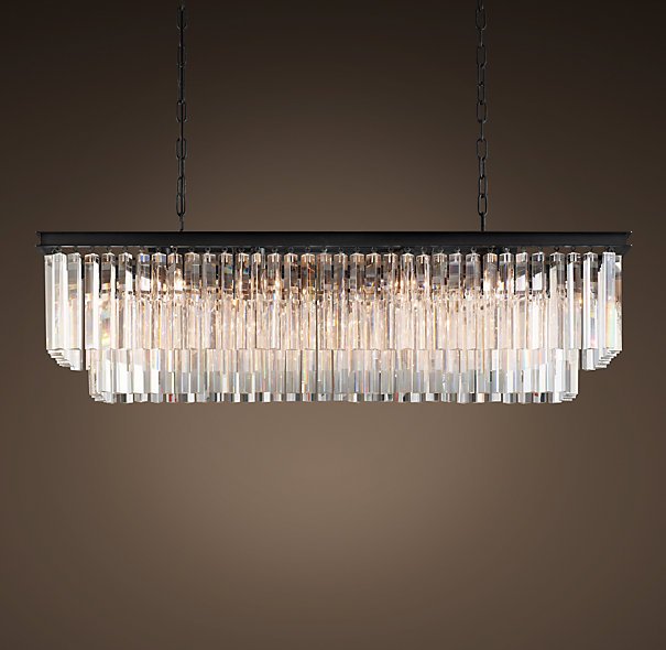 Люстра RH 1920s Odeon Clear Glass Fringe Blackiron 125 Черный в Санкт-петербурге | Loft Concept 