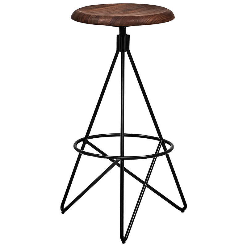 Барный стул Star Loft Stool Черный Коричневый в Санкт-петербурге | Loft Concept 