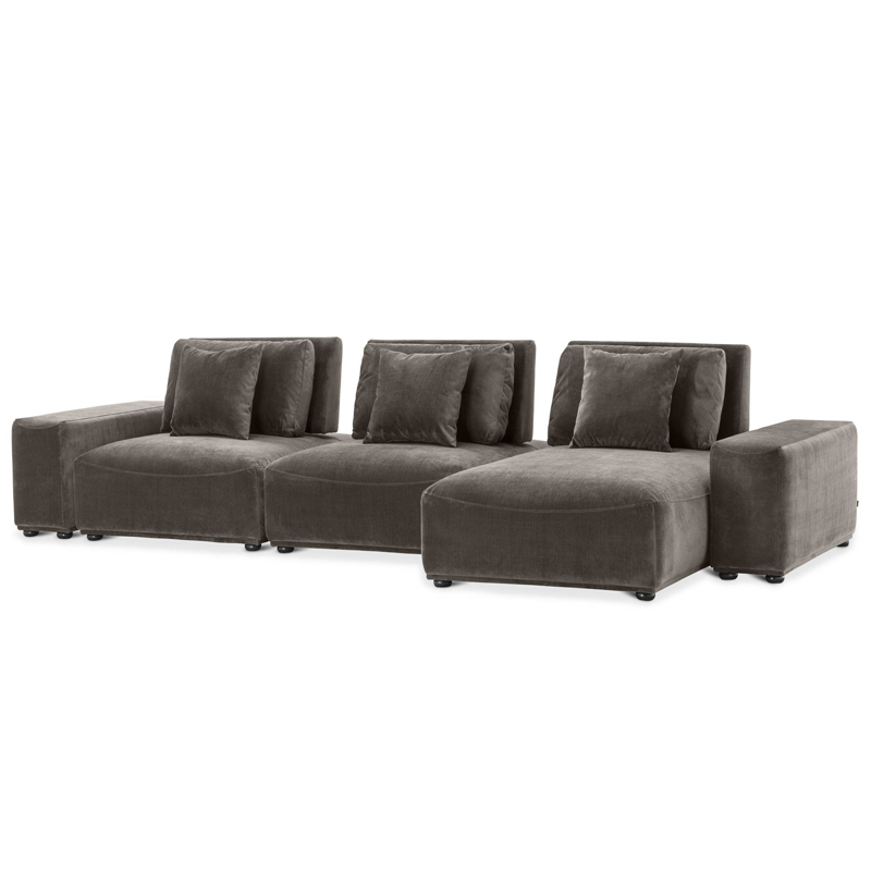 Диван Eichholtz Sofa Mondial Lounge grey Серый Черный в Санкт-петербурге | Loft Concept 