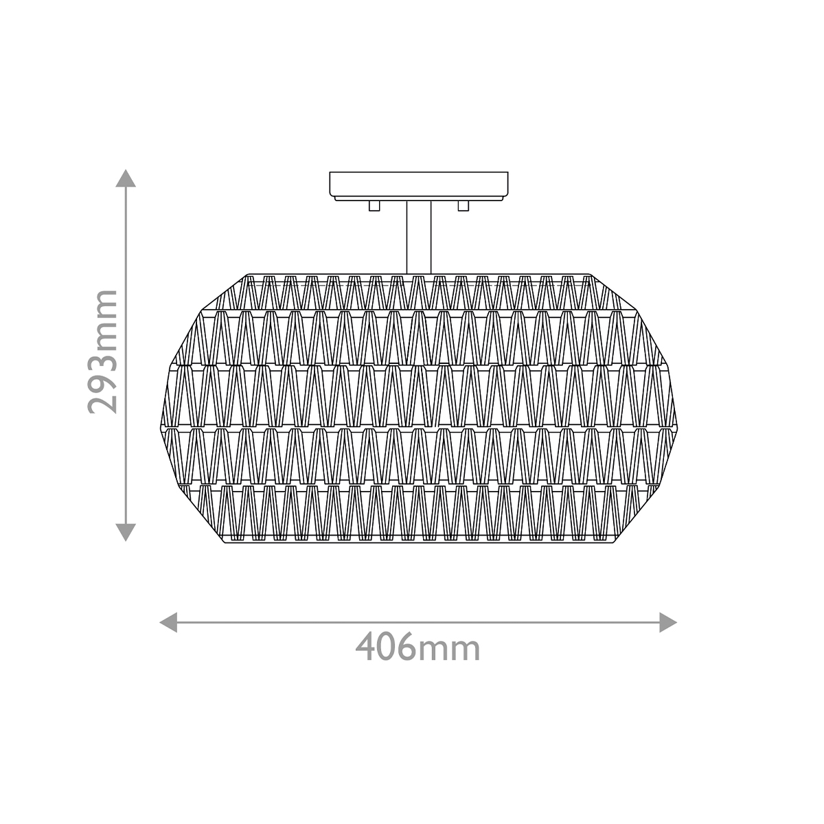 Потолочный светильник с плафоном из плетеного джута и черным каркасом Quoizel в Санкт-петербурге