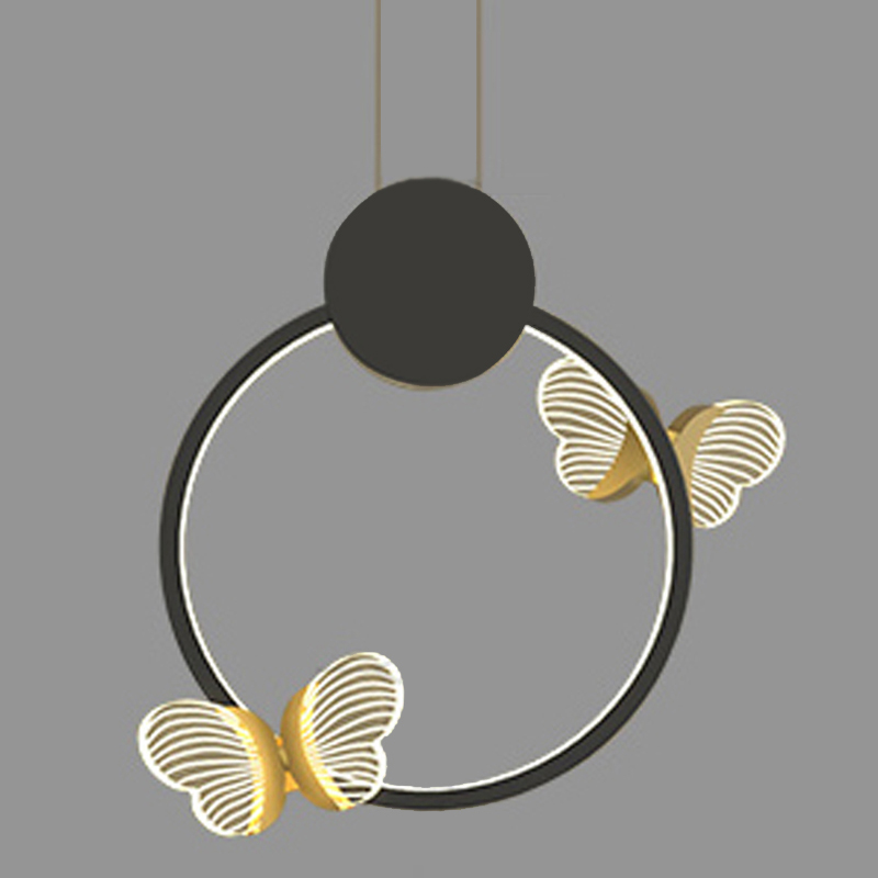 Светильник Butterfly Black Circle Прозрачный Черный Золотой в Санкт-петербурге | Loft Concept 