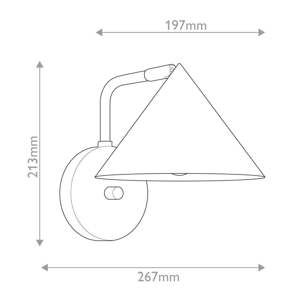 Бра с широким конусным плафоном с золотистой внутренней стороной Alora Mood в Санкт-петербурге