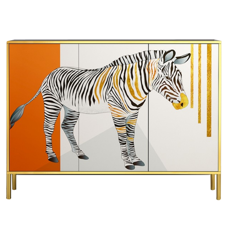 Комод Зебра Chest of drawers Zebra ivory ( слоновая кость ) Оранжевый Латунь в Санкт-петербурге | Loft Concept 