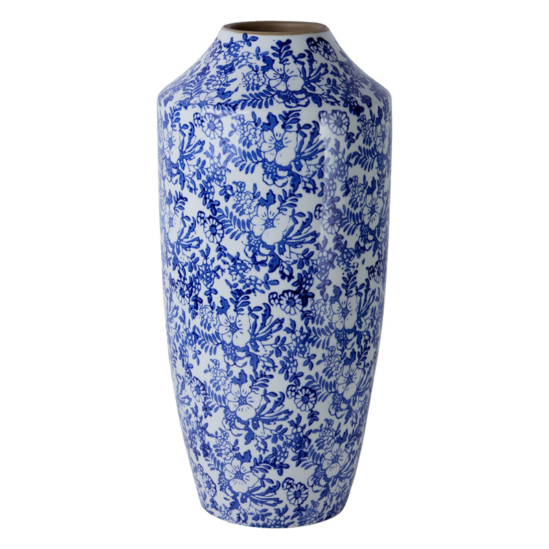 Ваза с синим цветочным узором Blue & White Ornament Белый Синий Ваза с синим цветочным узором Blue & White Ornament Белый Синий в Санкт-петербурге | Loft Concept