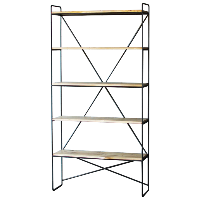 Стеллаж Hart Industrial Metal Rust Rack Черный Древесина в Санкт-петербурге | Loft Concept 