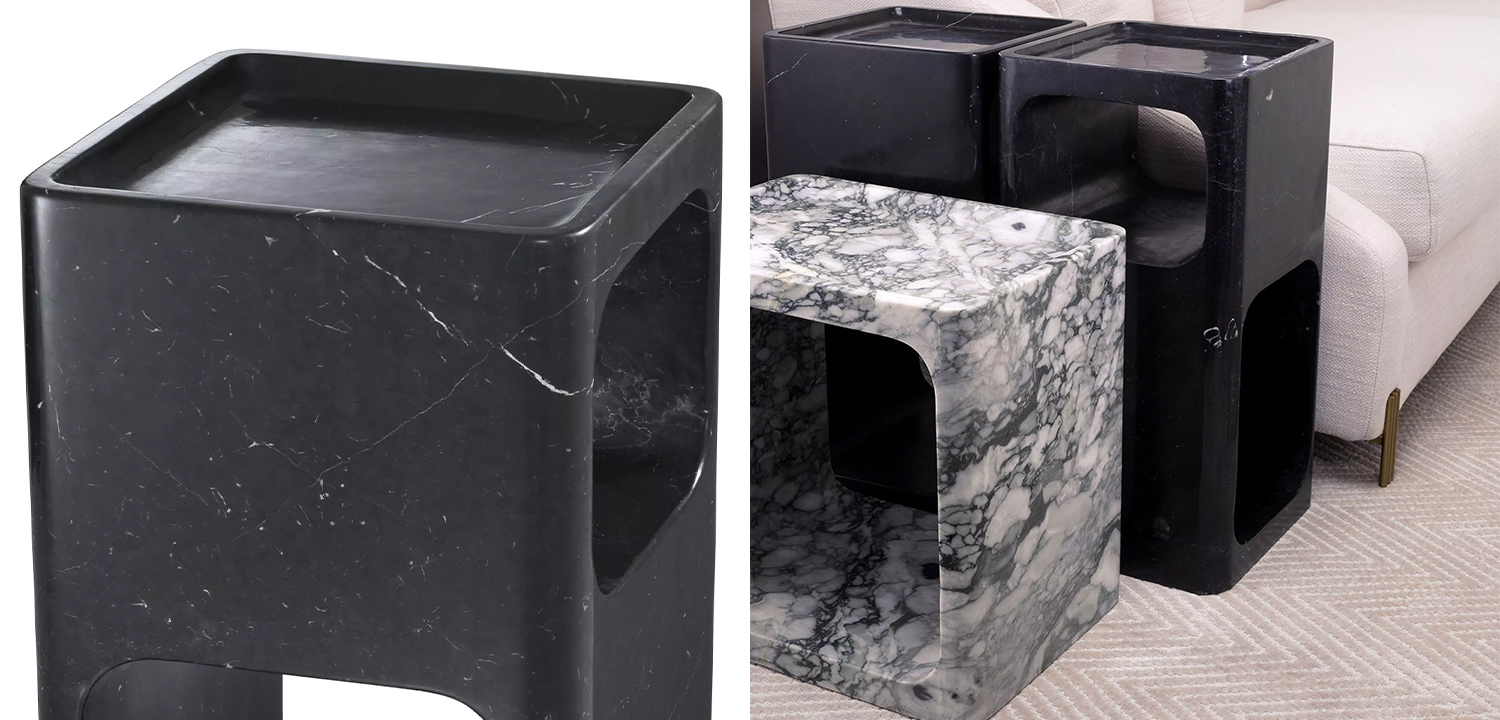 Приставной стол Eichholtz Side Table Adler Black Marble - фото