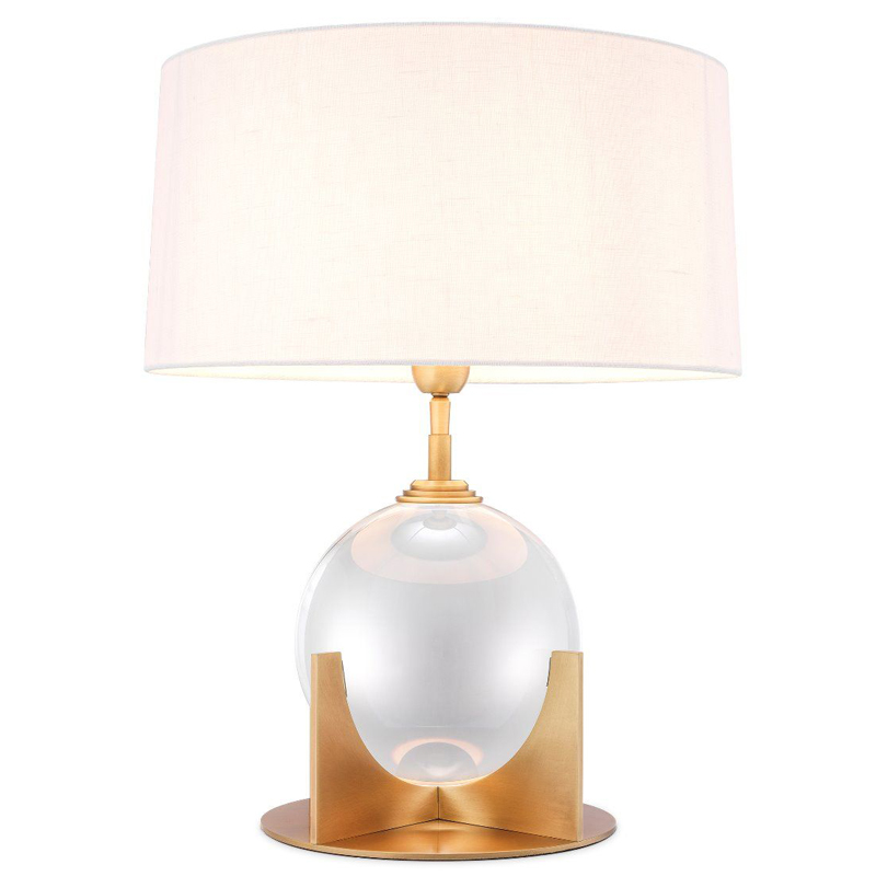 Настольная лампа Eichholtz Table Lamp Fontelina Латунь Античная полированная Прозрачный Белый в Санкт-петербурге | Loft Concept 