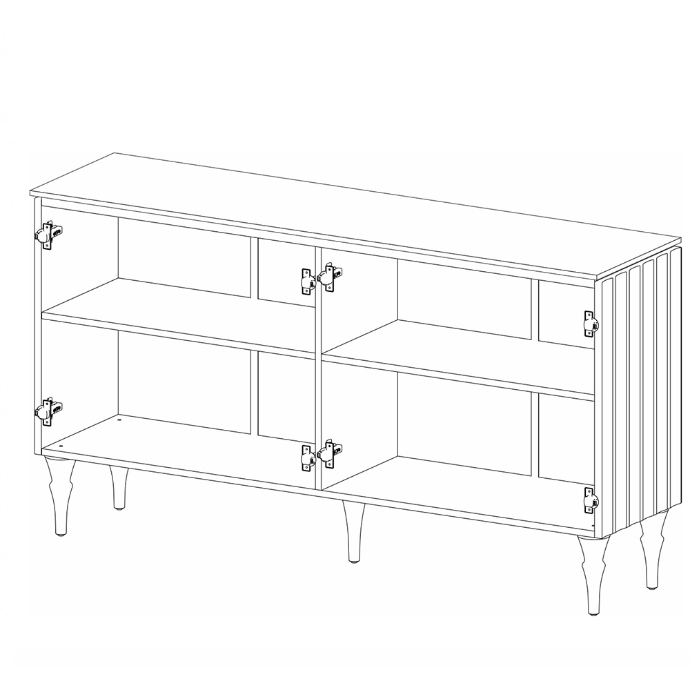 Консоль четырёхдверная с белым рельефным фасадом Expanses of Beauty в Санкт-петербурге