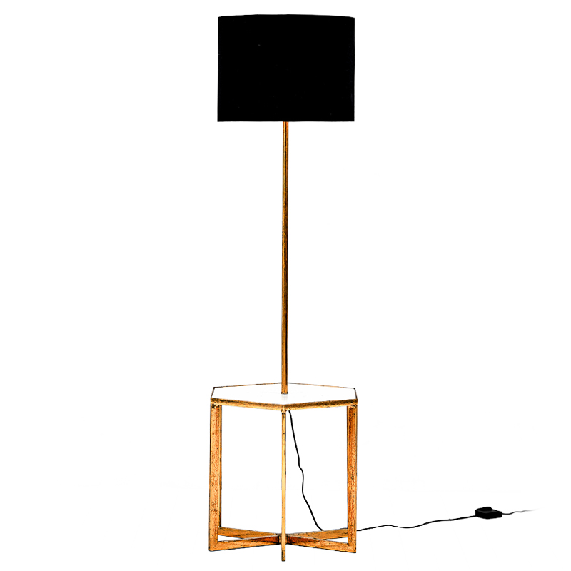 Напольная лампа Steno Floor lamp Белый Черный Винтажное глянцевое золото с состаренным эффектом в Санкт-петербурге | Loft Concept 