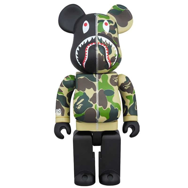 Статуэтка Bearbrick Camo Shark Зеленый Черный в Санкт-петербурге | Loft Concept 