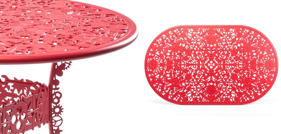 Обеденный стол Industry Collection ALUMINIUM OVAL TABLE – RED - фото №1