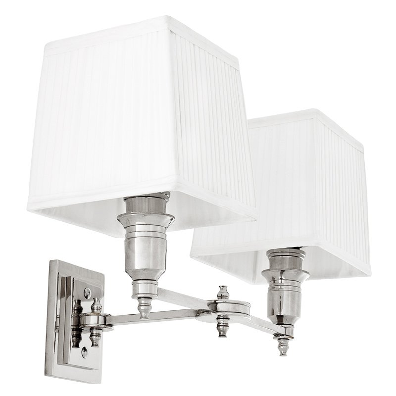 Бра Wall Lamp Lexington Double Nickel+White Никель Белый в Санкт-петербурге | Loft Concept 