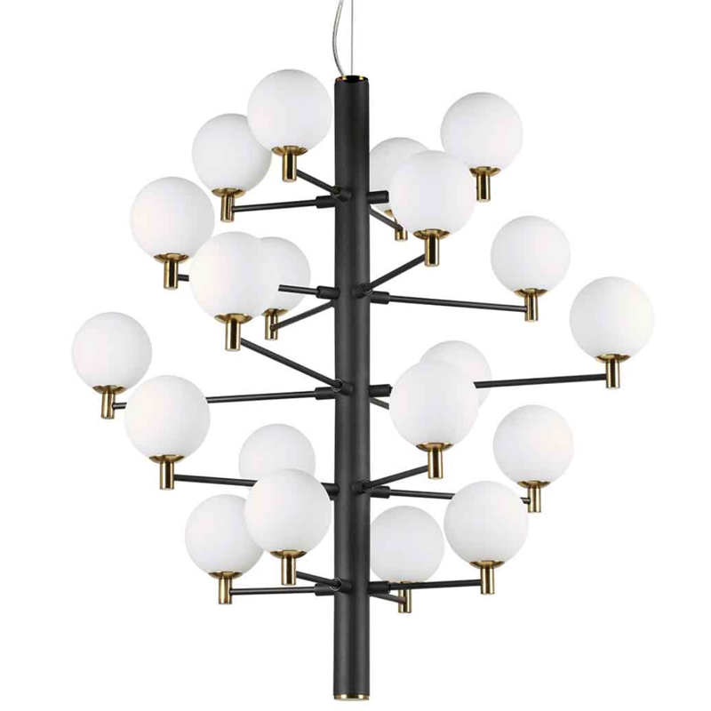 Люстра Italian Globe Abstraction Light White and Black 20 Белый Золотой Черный в Санкт-петербурге | Loft Concept 