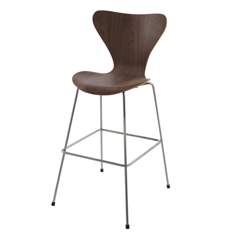 Барный стул Series 7 Bar Stool Орех Нержавеющая сталь в Санкт-петербурге | Loft Concept 