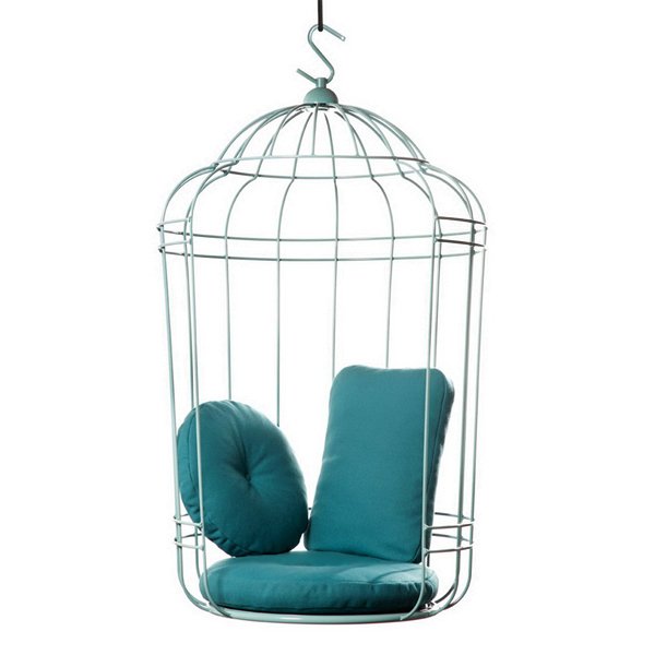 Подвесное кресло "клетка" Swing chair Cage Тёмный циан Дымчатая Роза Серый Терракотовый Желтый в Санкт-петербурге | Loft Concept 